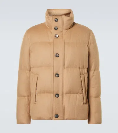 Herno Camel Hair Down Jacket In Cammello