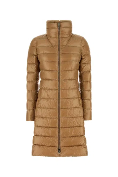 HERNO CAMEL NYLON DOWN JACKET