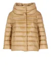 Herno Funnel-neck Puffer Jacket In Brown