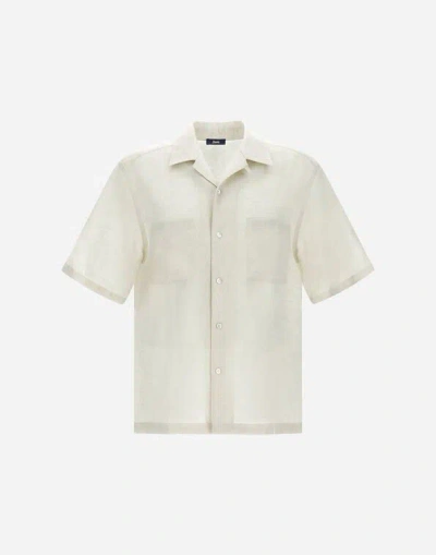 Herno Camicia Lino In White