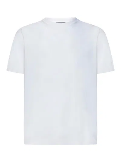 Herno White T-shirt In Plain Weave Cotton Piqu