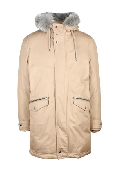 Herno Canvas Parka With Down - Beige In Neutral