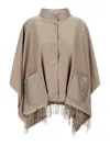 Herno Poncho In Summer Silk And Nylon Ultralight