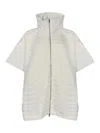 Herno Resort Poncho In Double Jacquard Knit In White