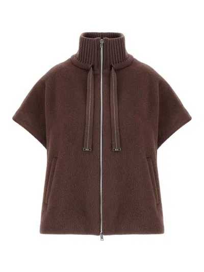 Herno Cape Alpacas In Brown