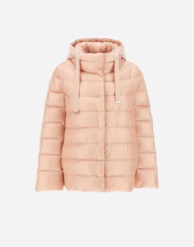 Herno Cape Aus Nylon Ultralight Und Cashmere Seta In Hellrosa