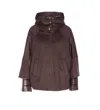 Herno Women Hood In Pure Cashmere And Ultralight Nylon In Brown