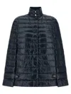 Herno Down Cape Jacket High Collar Design In Black