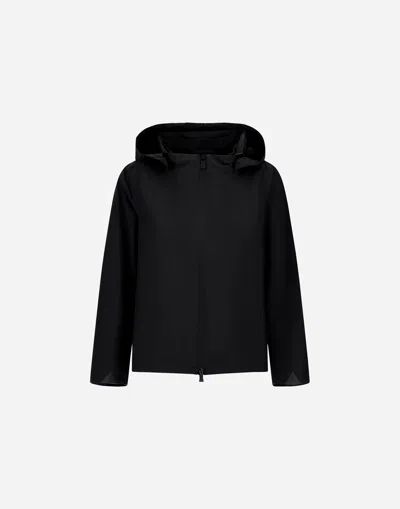 Herno Cape In 2 Layers Windstopper In Black