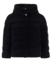 Herno A-line Marbled Velvet Down Jacket In Black