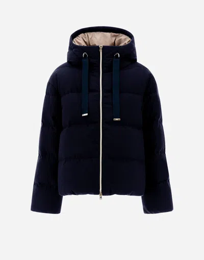 Herno イージーカシミヤ ケープ In Navy Blue