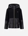 Herno Kids' Cape In Ecowool And Nylon Ultralight In Black