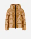 Herno Long-sleeved Down Jacket In Camel