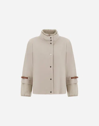 Herno Cape In New Cashmere And Changing Nylon In White