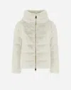 Herno White Faux Fur Quilted Down Jacket In White