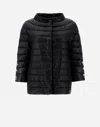 Herno Cropped Sleeve Padded Jacket In Black