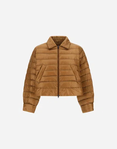 Herno Cape In Nylon Ultralight In Brown