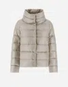 Herno Down Jacket In Nylon And Eco-fur In Chantilly