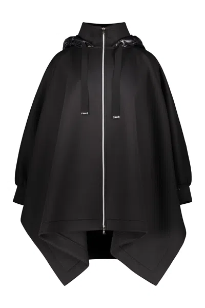Herno Cape With Hood In Black