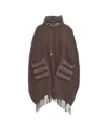 Herno Capes With High Collar And Quilted Down Details In Brown