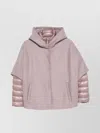 Herno Capes With Quilted Sleeves And High Collar In Pink