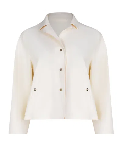 Herno Cape-style Three-quarter Sleeve Jacket In White