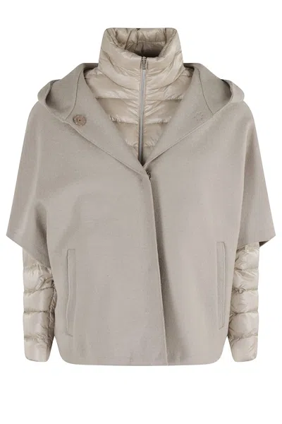 Herno Beige Nylon Down Jacket In Black