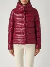 Herno Glossy Padded Jacket With High Collar And Horizontal Quilting In Burgundy