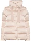 Herno Shiny Satin Cape Down Jacket Clothing In Nude
