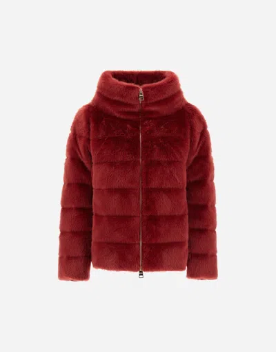 Herno Cappa In Lady Alternative Fur In Red