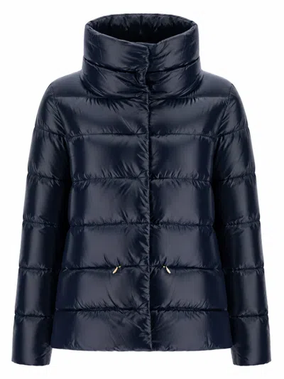 Herno Down-filled Quilted Jacket With Polyamide Shell And Cotton-trim In Black