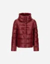 Herno Structured Bordeaux Polyamide Coat In Burgundy