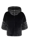 Herno Cappa Manica Corta Con Cappuccio Jacket In Black