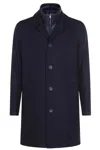 Herno Lapel Side Pockets Long Sleeves Coat In Blue