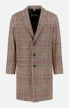 Herno Coat In Glen Check R-wool In Brown