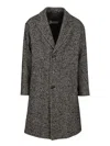 Herno Cappotto Chevron Lana Coats Multicolor In Gray