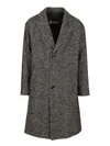 Herno Cappotto Chevron Lana Coats Multicolor In Gray