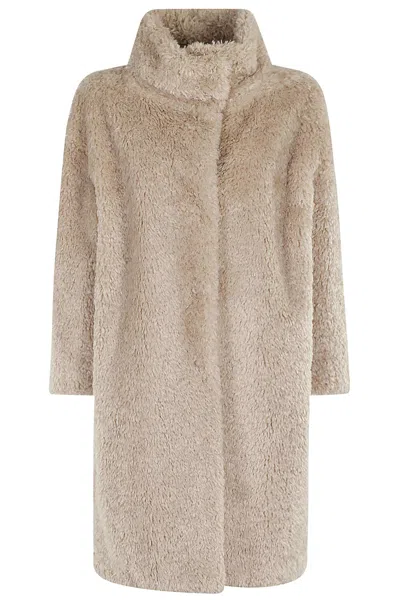 Herno Cappotto Curly Faux Fur In Chantilly