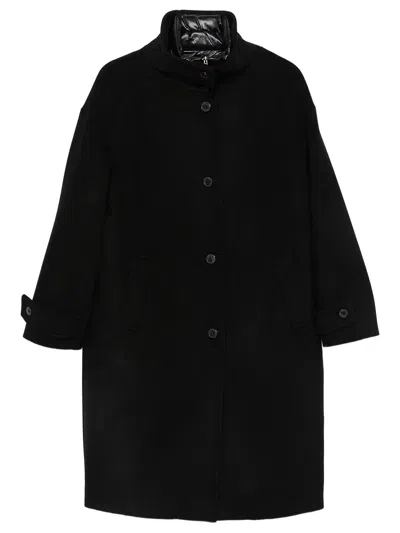 Herno Cappotto In Lana Con Fodera Imbottita In Black