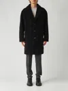 Herno Long Sleeve Notched Lapel Coat With Pockets In Black
