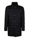 Herno Quilted Black Nylon Down Coat In Black