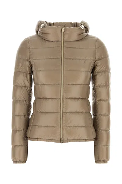 Herno Cappuccino Nylon Down Jacket In Brown