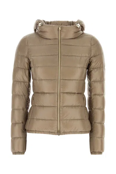 Herno Women Cappuccino Nylon Down Jacket In Brown