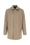 Herno Men Cappuccino Polyester Jacket In Brown