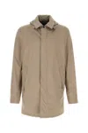 Herno Men Cappuccino Polyester Jacket In Brown
