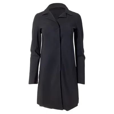 Herno Car Coat In Black Polyamide