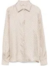 Herno Printed Long Sleeve Top With Cuffed Sleeves In Neutrals