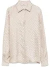 Herno Printed Long Sleeve Top With Cuffed Sleeves In Neutrals