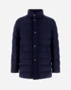 Herno Carcoat In Easy Cashmere Mix In Navy Blue