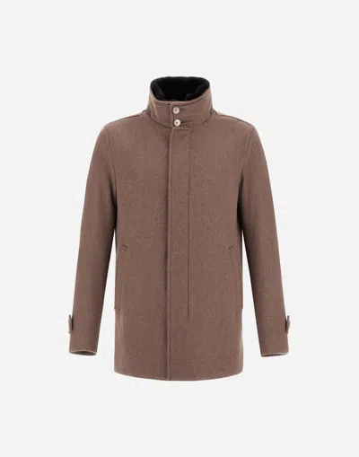 Herno Carcoat In Pureâ Cashmere In Brown
